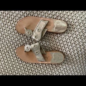 Jack Rogers Hamptons Flat Sandal in Platinum